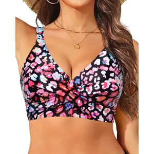 Aqua Eve Women Bikini Top Only - Push Up Large Bust Swimsuit Top Twist Front Bathing Suit