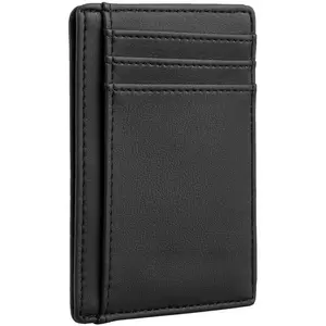 Front Pocket Minimalist Leather Slim Wallet RFID Blocking Medium Size