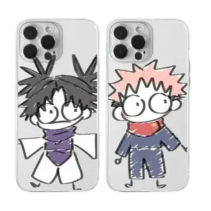 JJK J-Jujutsu K-Kaisen Brother Yuji Choso Cute Painting Phone Cases  for iPhone 17E, 17,16, 15, 14, 13, 12, 11 Pro Air Plus ProMax and Samsung S26-S22 Plus shock-absorbing phone cases, fashionable gift. sukuna back cover transparent matte anime