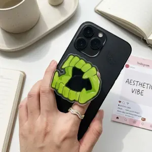 Vampire Fangs MagSafe Phone Grip, Horror Aesthetic Magnetic Phone Holder, Kawaii Scary Fan Gift , Kindle Accessories sticky Baby mount Library Card Flower-Shaped Multi-Functional Stand Universal Car
