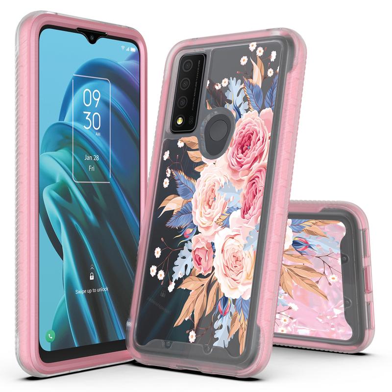 Luxury Graphics Design Hybrid Armor Cover With Frame Case Compatible With TCL 30 XE 5G - Durable Phone Accessories Protection Security Cellphone