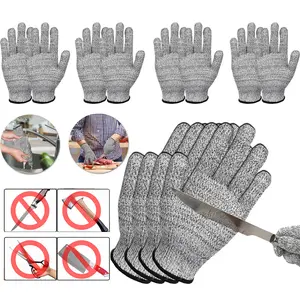 1-4Pairs Cut Resistant Gloves, Safety Work Gloves Level 5 Protection for Meat Cutting Oyster Shucking Carving Wood Gardening