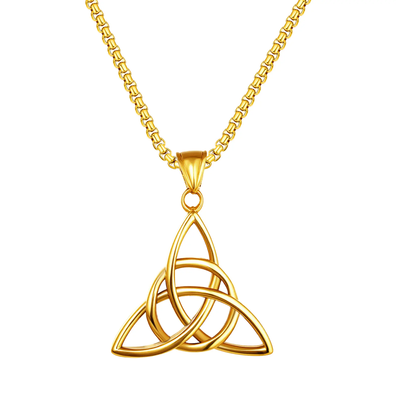 OIDEA Men's Stainless Steel Vintage Hollow Celtic Knot Pendant Necklace - Antique Openwork Jewelry, Casting Metal, Traditional Style, Antique Replica, Circular Emblem, Ornate Symbolic Necklaces, Casting Metal Necklaces