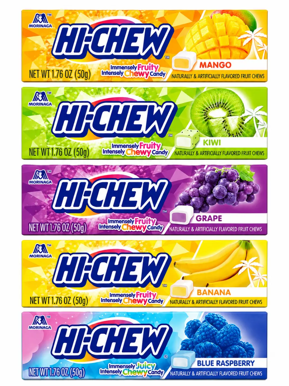 Variety Pack 6 Pack- Hi-Chew Fruit Chews Candy 1.76 OZ | Choose Your Flavor | Mango, Kiwi, Grape, Banana or Blue Raspberry | Japanese Chewy Candy | NYC Bodega Favorite | NY Snack Pantry