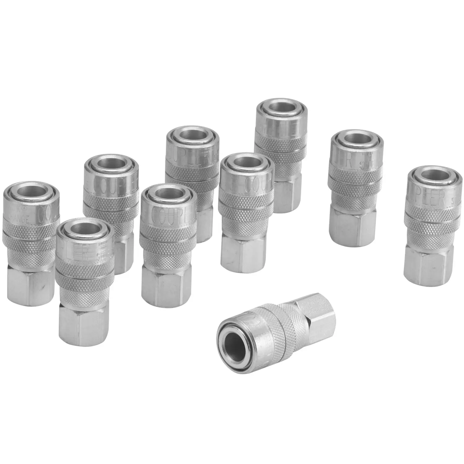 1/4" FNPT Quick-Connect Steel Coupler, Industrial Interchange (M-STYLE®) (Box of 10)