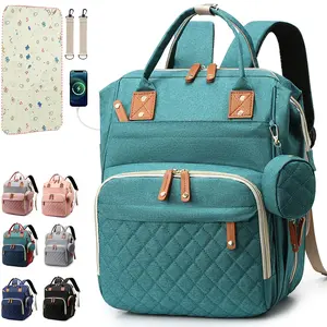 Diaper Bag Backpack Baby Bag, Baby Girl Boy Diaper Bag for Dad Mom with Pad,16 Pockets, Pacifier Case, Large Diaper Bags Unisex for Travel (Green)