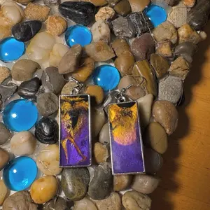 Prince Earrings - Unique Design with Colorful Stones and Blue Glass Beads, Perfect for Everyday Wear