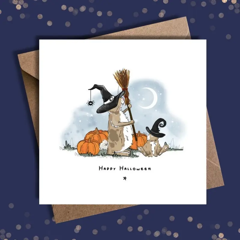 1 Halloween greeting card, Halloween birthday card, Halloween party invitation card with envelope