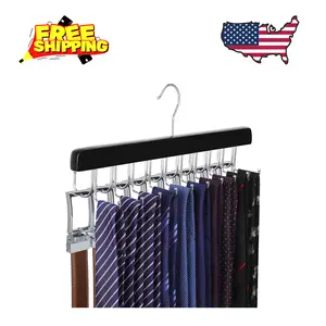 20 Hooks 2 in 1 Belt Tie Hanger for Closet Max 30 Belts with 30 Ties Capacity