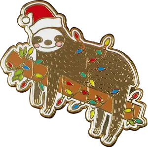 Festive Sloth Enamel Pin