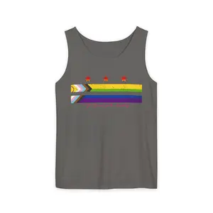 Progress Pride Flag Stripe tank top | Inclusive LGBTQIA+ rainbow design
