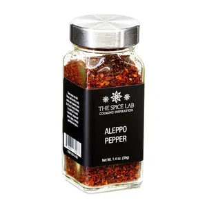 The Spice Lab Aleppo Pepper Chili Flakes Gourmet Crushed Red Pepper Flakes (French Jar) OU Kosher Gluten-Free Non-GMO All Natural - Turkish Spice Blend Used in Harissa Spice or Zaatar Spice