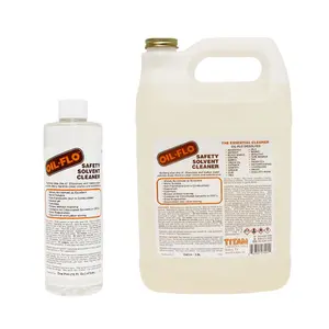Titan Oil Flo Safety Solvent Cleaner - Water Soluble Non Flammable Neutral pH Residue Free Rinse for Equipment Vehicles Tools Floors Machines Clothing Glass Steel Concrete Aluminum