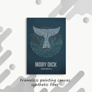 Moby Dick Retro novel illustrations Painting Calligraphy Exhibition poster photo oil painting canvas synthetic fiber for living dining room
