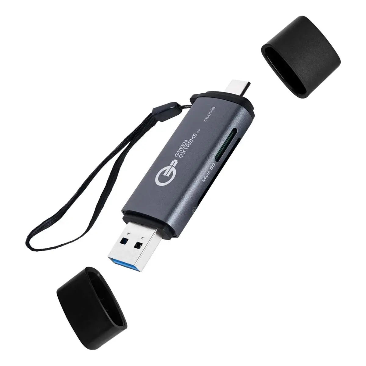 Green Extreme Compact Form SD Card Reader - USB 3.0 Type-A and Type-C OTG Card Reader for Computers & Office Equipment