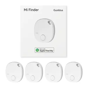 Works with Apple Find My – Item Finder 4 Pack (White), Mini Key/Wallet/Bag Locator Tags with Ring‑to‑Find
