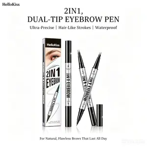 HelloKiss 2IN1 Dual-Tip Eyebrow Pen Ultra-Precise Hair-Like Strokes Waterproof for Natural Flawless Brows That Last All Day