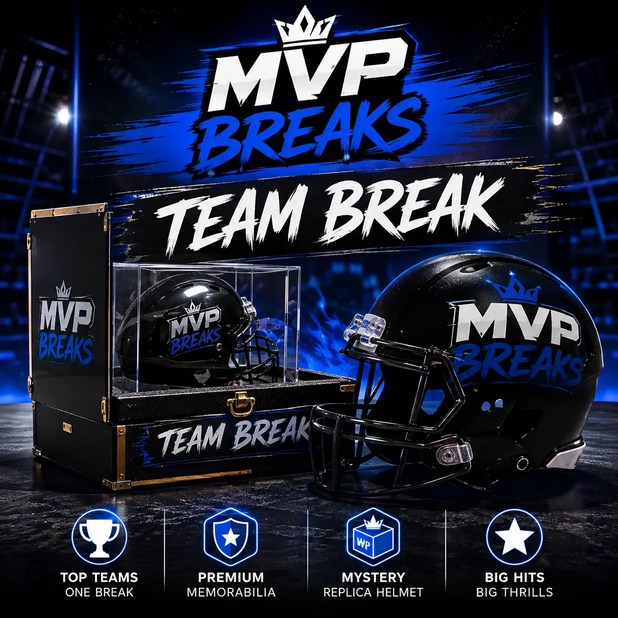 (10) - Team Break-  NFL Licensed Authentic Autographed Sports Memorabilia Helmet