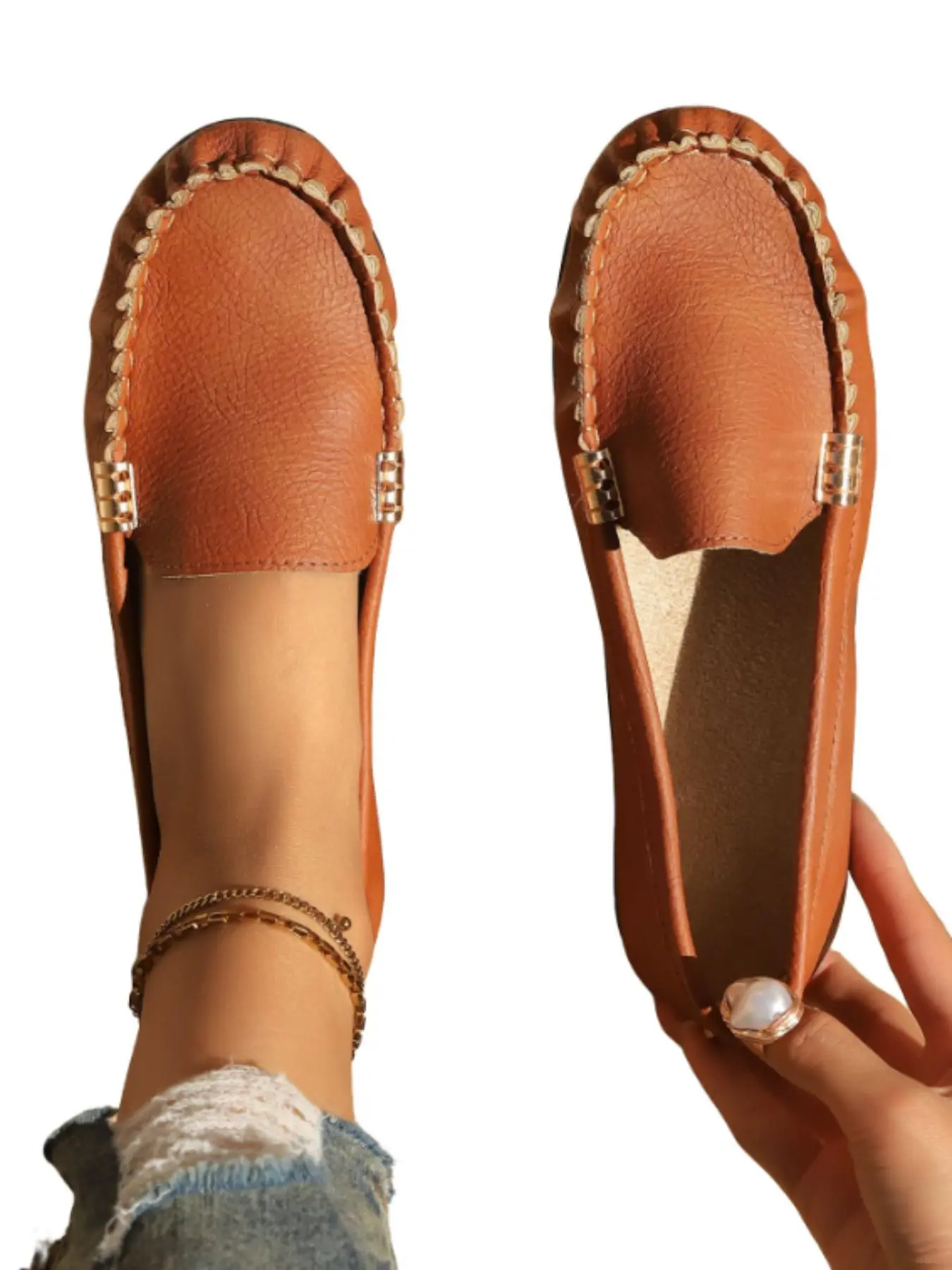 Spring Autumn New Large Size All-Season Comfortable Soft Women's Flat Shoes, Casual Flats, Casual Lightweight Shoes, Walking Shoes, Fashion Low-Cut Casual Commuter Leisure Shoe Footwear
