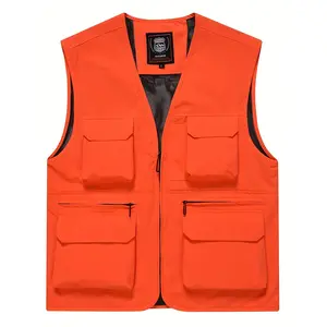 Outdoor New Multi-pocket Quick-drying Fishing Vest For Men, Thin Mountaineering Photographer Vest With No Sleeves.
