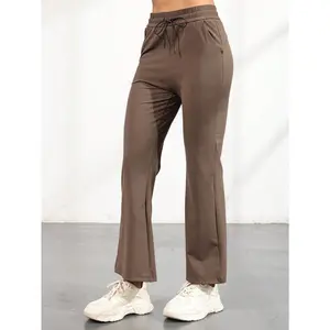 Women's Solid Color Autumn Drawstring Wide Leg Pants, High Elasticity Soft Sports Pants, Wide Leg Pants Sports Casual Pants, Fitness Running, Daily Wear trampoline  park  esli  outfit adanola  yoga  pants Women's Quick-Dry High Waist Shorts thermal  long