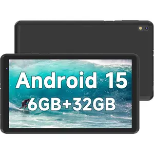 7 Inch Compact Durable Android 15.0 LCD Digital Tablet - 6GB RAM, 32GB ROM, 1TB Expandable Storage, Quad-Core Processor, WiFi Supported, GMS Certified, Dual Camera, for Kids Education & Gaming, Black
