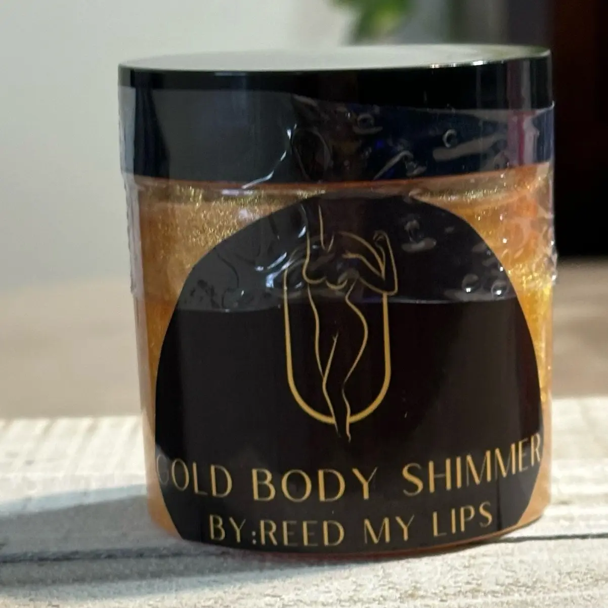 Gold Body Shimmer Plus Moisturizer 4oz Jar by Reed My Lips for Essential Hydration and Luxury Skincare Experience - Lotions