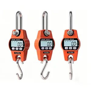 660LB/300KG Digital Hanging Scale - Heavy Duty Industrial Compact LCD Crane Scale with Stainless Steel Hook for Garage, Farm, Hunting, Fishing & More (Orange)