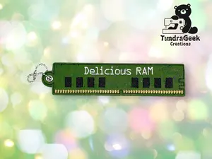 Delicious RAM Keychain / Fursuit Prop | Embroidered Vinyl RAM prop