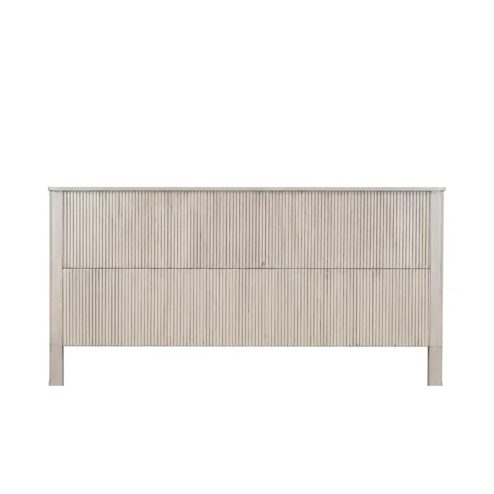 Beige Solid Wood Headboard for King Size Bed Frame - Slatted Design, 8-12 Inches Fit, Max 800 lbs Maximum Weight Capacity