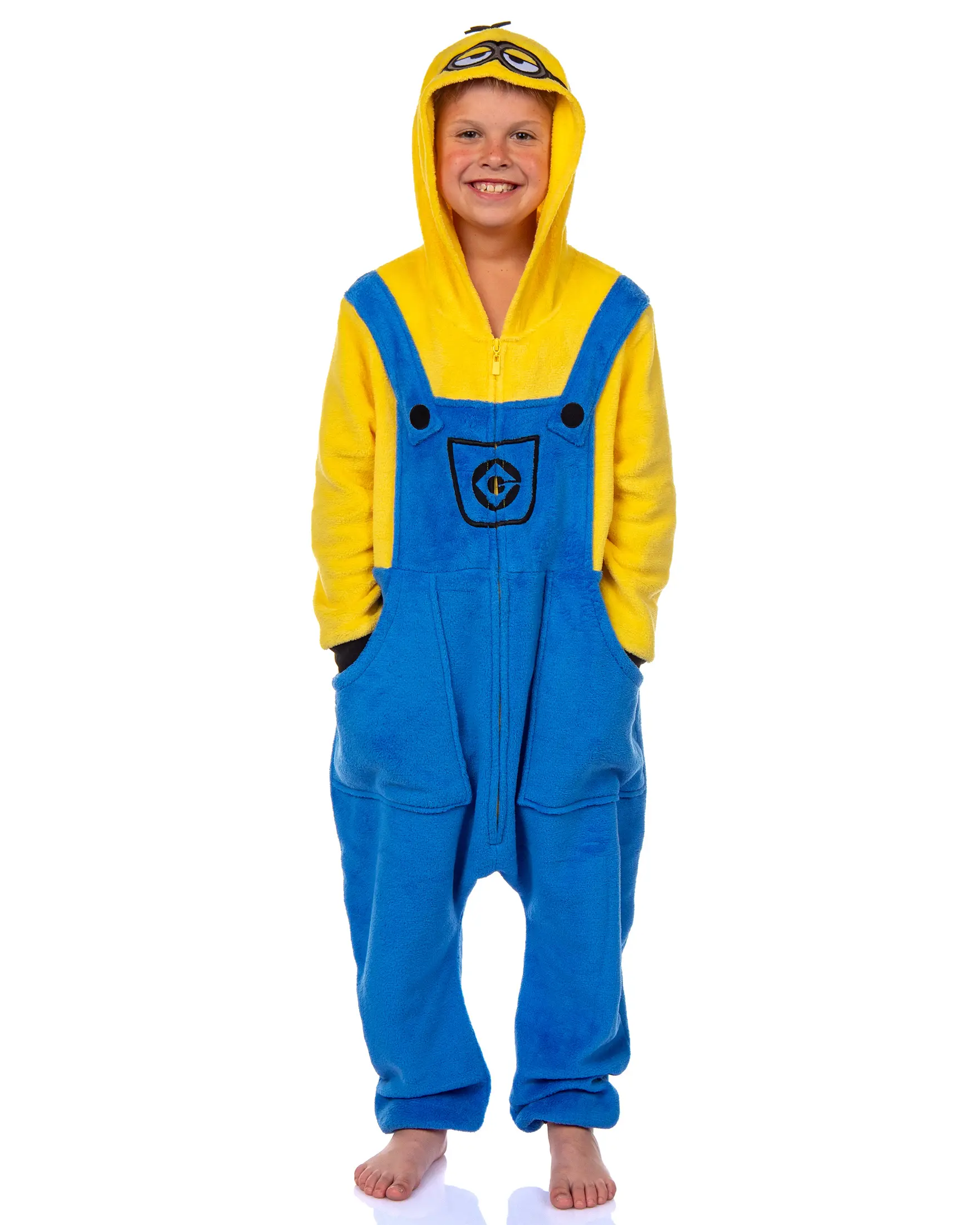 Minions Boys' Kigurumi Union Suit � Stuart & Kevin Designs � Super Soft Fleece Minion Pajamas with Embroidered Details