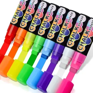Window Chalk Markers for Cars, Jumbo Liquid Chalk Marker Pens for Glass, Mirror, Wet Erase Markers for Blackboards Washable Car Window Paint Marker Pen for Auto, 15 mm Thick Tip, 8 Color