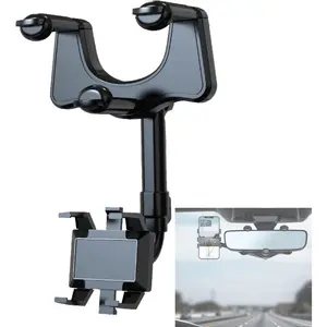 360°Rotatable and Retractable Car Phone Holder Car Rearview Mirror Bracket,Multifunctional Adjustable Universal Phones Holder,Universal Phone GPS Holder Phones Mount Holders for All Smartphones