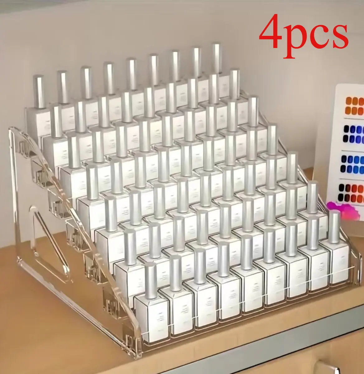 Acrylic Multi-Functional Storage Rack Display Stand - Easy Assembly, Polished Durable Organizer for Nail Polish, Cosmetics, Essential Oils (Creates Organized Look for Office/School Stationery Supplies)