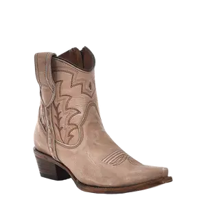 Circle G Ladies Sand Embroidery & Zipper Ankle Boots L6098