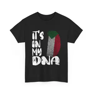 Sudan Flag It's in My Dna Sudanese Fingerprint Flag T-Shirt Unisex T-Shirt, Short-sleeve, Full Color Casual Menswear