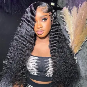 Bling Hair Deep Wave Front Wigs 13x4 13x6 Transparent Lace Frontal Human Hair Wig Brazilian Curly Wave Human Hair Wig For Women #SummerVibes summerwins
