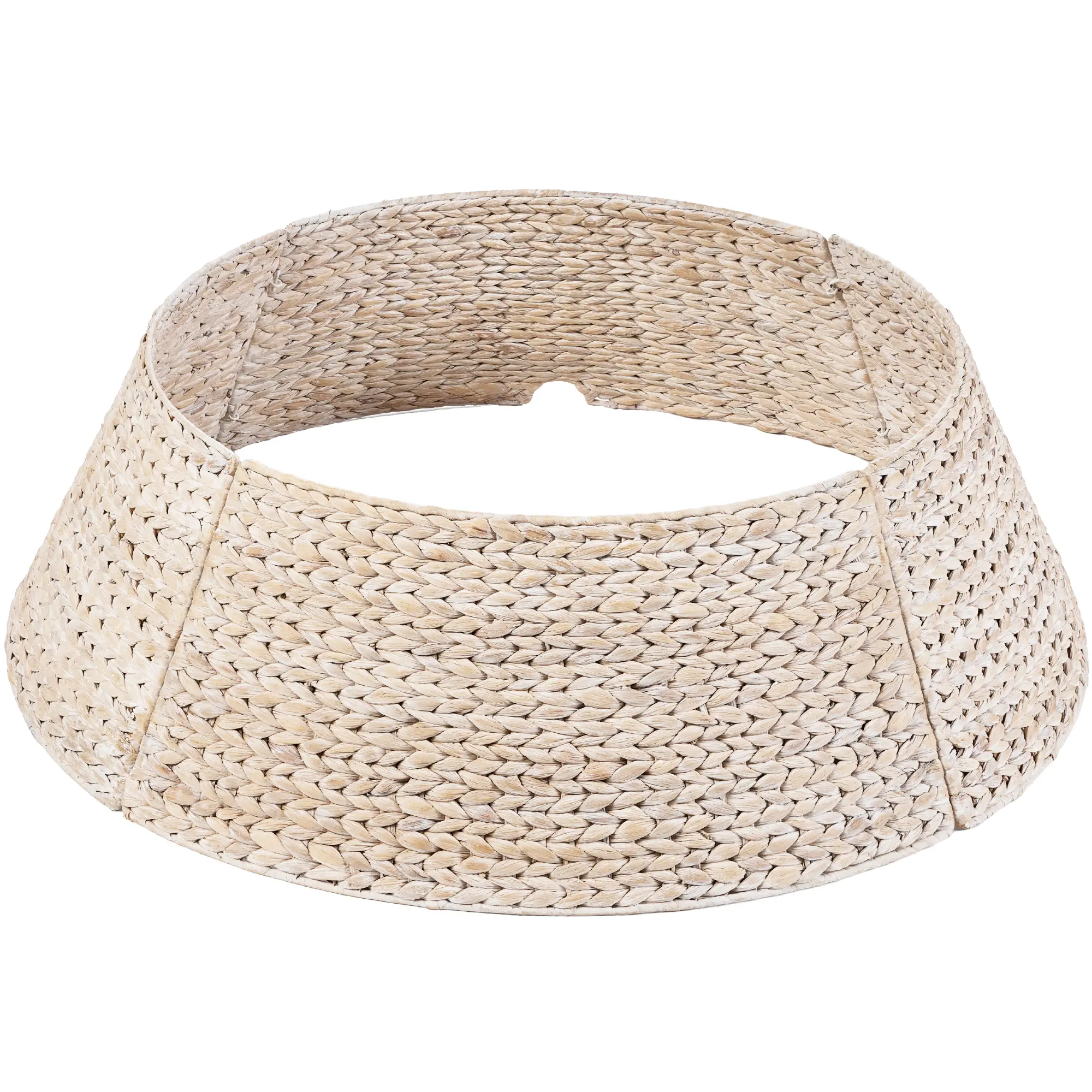 Best Choice Products 24in Woven Hyacinth Christmas Tree Collar, Tree Skirt Accessory w/ Cord Cut-Out