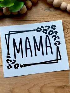 Mama Decal Sticker | Leopard Print Decal for Moms | Tumbler Decal | Laptop Decal | Car Decal