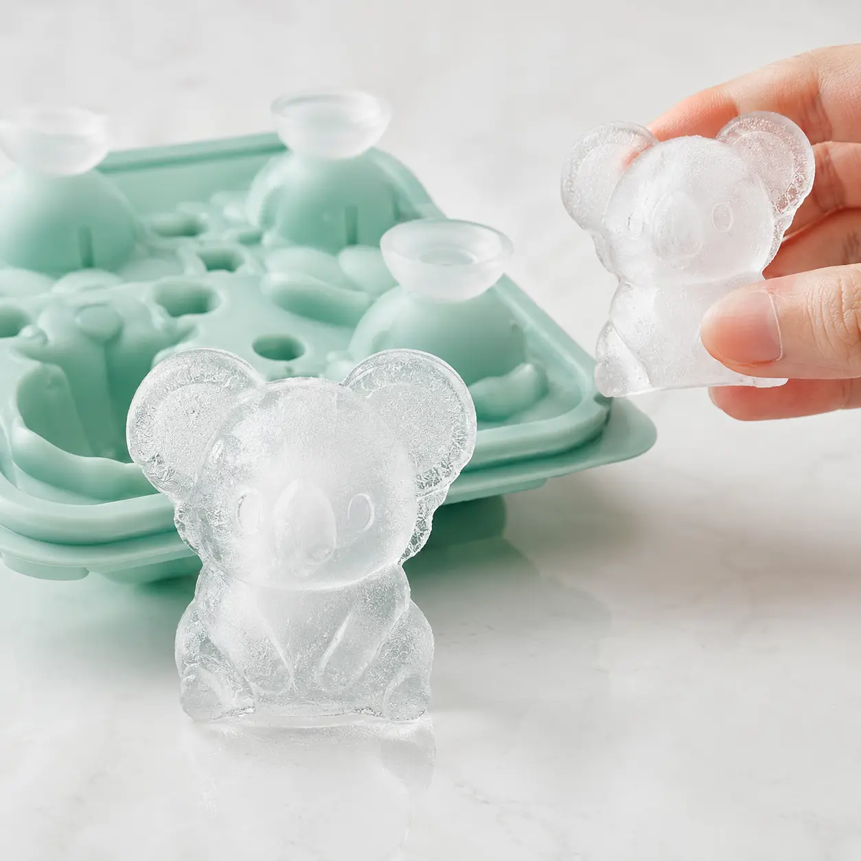 Koala Ice Cube Mold, 3D Cute Animal Silicone Ice Tray for Whiskey Cocktails, Large Novelty Ice Cubes Maker for Drinks, Party, Home Bar & Gift Ideas
