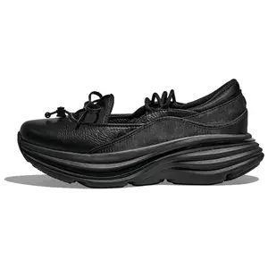 HOKA Bondi Mary Jane 'Black' Men's Sneaker with Breathable Mesh Upper Durable Rubber Outsole Round Toe Casual Summer Shoes