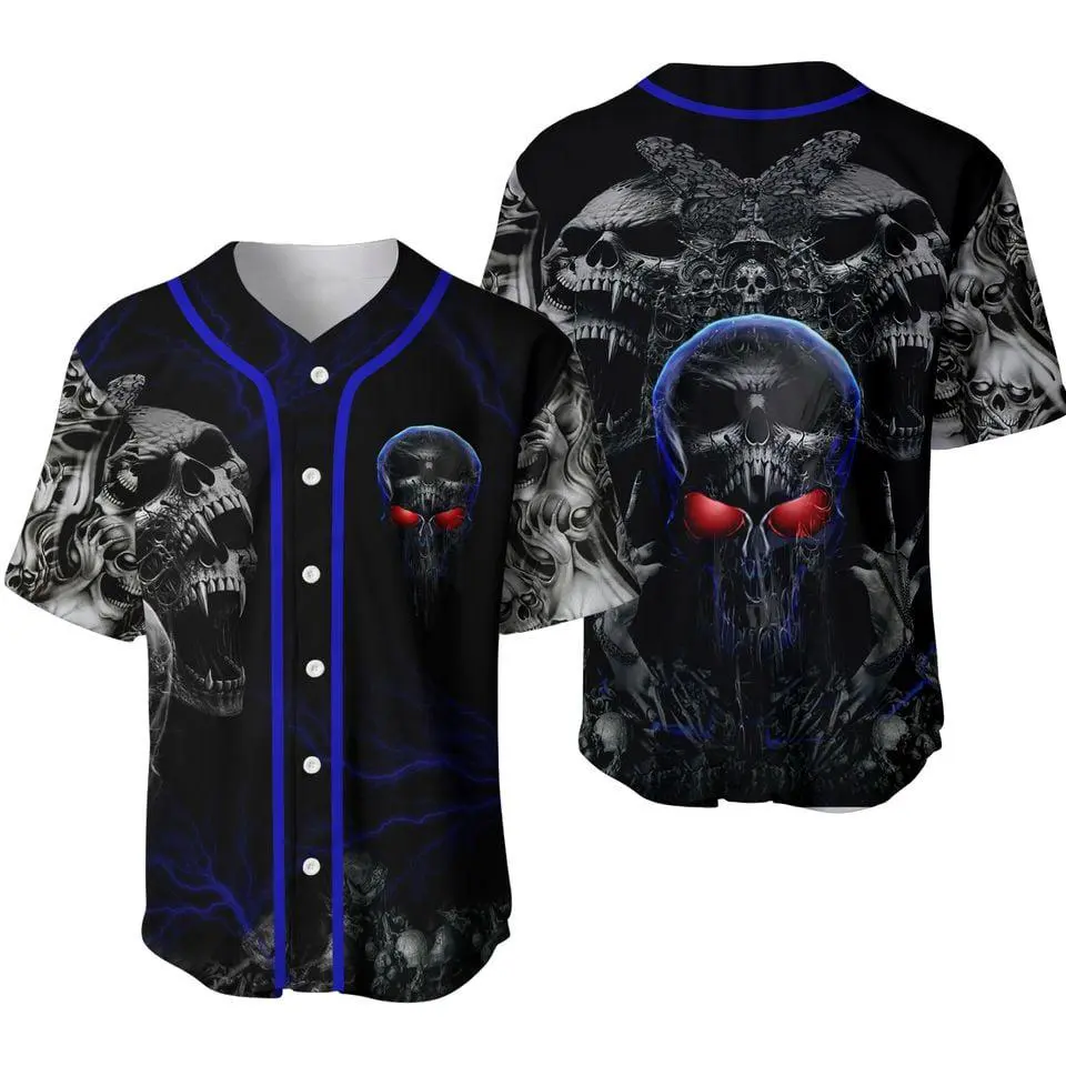 Ghost Butterfly Skull Baseball Jersey, Gothic Skeleton Jersey, Dark Aesthetic Graphic Shirt, Alternative Unisex Sports Jersey