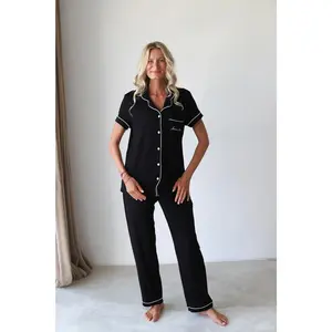 Black Phoebe Jersey Midnight Pajamas