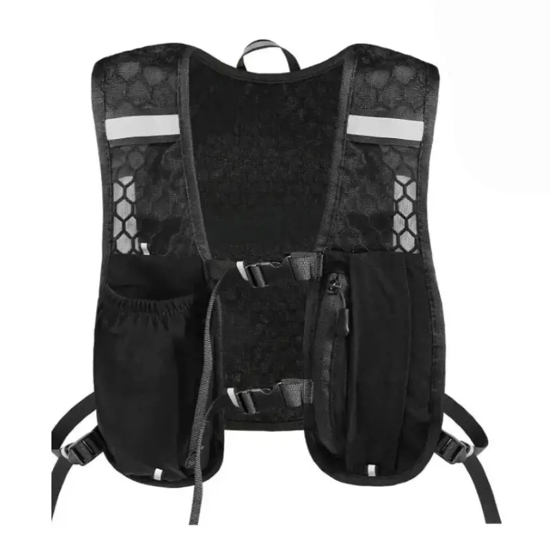 Unisex Trail Running Hiking Cycling Vest Backpack, Lightweight Backpack with Water Bottle Bag, Adjustable Straps, Reflective Design, Outdoor Sports Bag