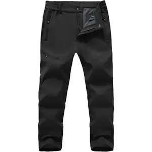 Men's Snow Ski Hiking Pants Fleece Lined Waterproof Winter Pant Softshell Camping Travel Ice Fishing Hunting Pant