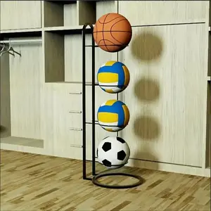 Basketball Storage Rack, Space-saving Basketball Holder Rack, Basketball Organizer, Home Organizer for Living Room Bedroom, Display Risers Stand