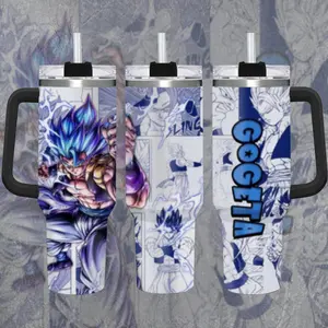 [Dragon Ball Z] G0geta Super Saiyan Blue Fusion Warrior 20oz & 40oz Tumbler With Handle – Anime Gaming Stainless Steel Cup, Insulated Iced Coffee Mug, Aesthetic Design, Trendy Drinkware, Daily Use, Gift Idea, Fan Favorite, Gift For Otaku & Anime Fans