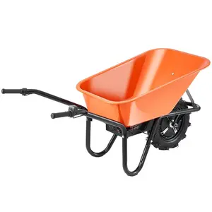 VEVOR Electric Wheelbarrow Cart, 500W Powered Utility Garden Wagon Dump Cart, 5 Cu. Ft. Load 330 lbs Capacity with Metal Handle 16 Track Wheels, One Wheel Barrow Yard Cart Wagons for Lawn Farm