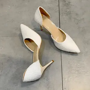 Womens Rich Solid Hue Stiletto Heels - Fashionable Pointed Toe, Seamless Slip-On Dress Pumps - Timeless Elegance and Chic Style High Heels