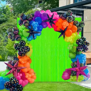 Glow Neon Balloon Arch Kit 111pcs UV Reactive Party Decor Set for Retro Birthday Disco Events